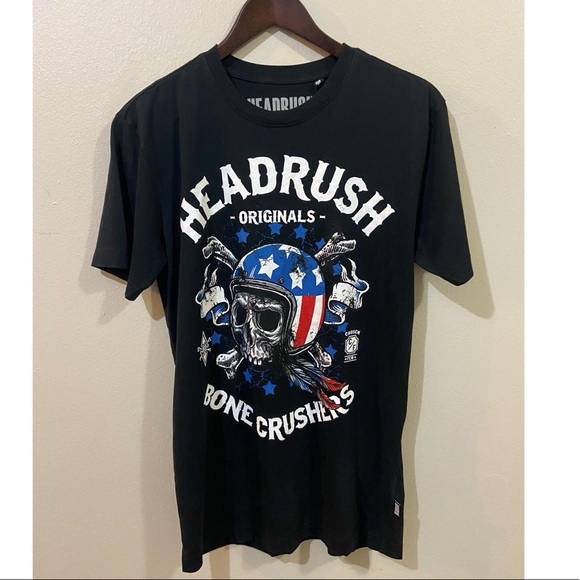 Headrush Fortune Favours Brave Crest Black T Shirt - Picture 2 of 7